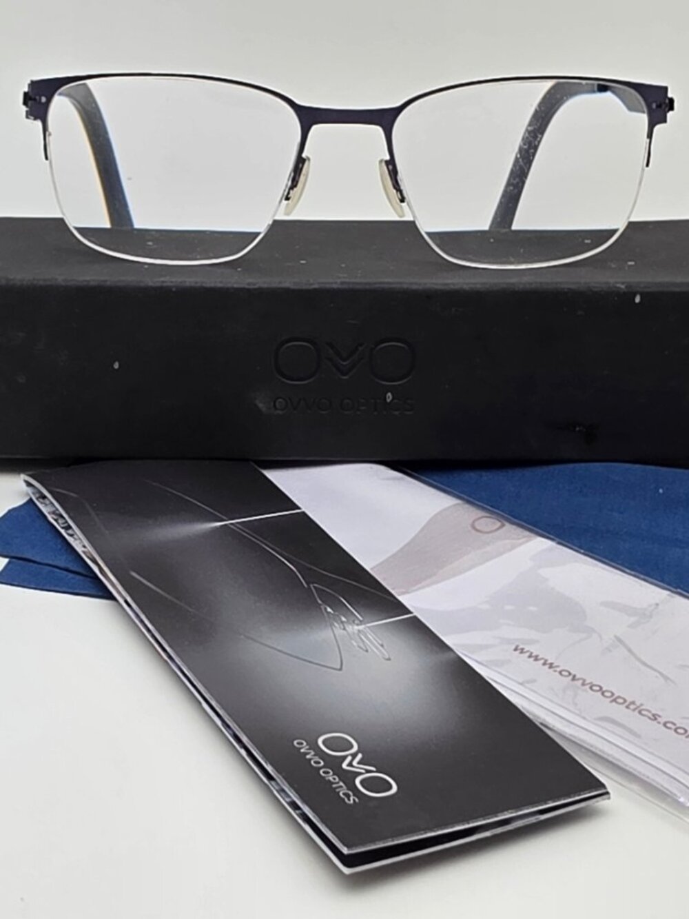 OVVO Optics 3888 c 655C Midnight Eyeglasses Frame w/ Flexhinge and Case 51mm